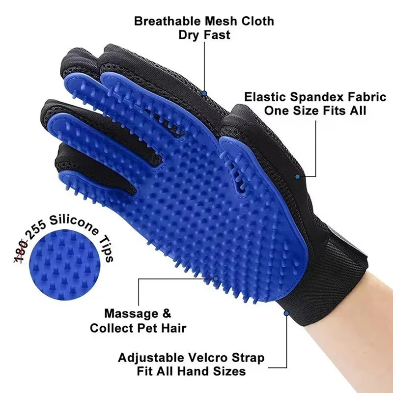 Pet Hair Remover Shower Gloves Puppy Cats Bath Brush