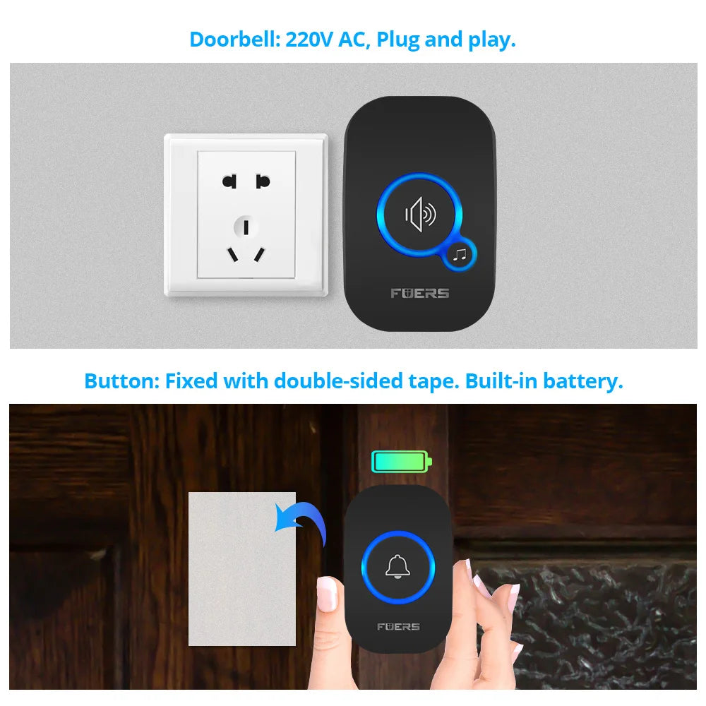 Fuers Wireless Doorbell Home Welcome Smart Door