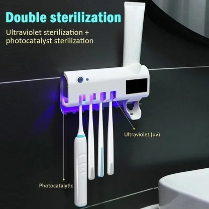 Bathroom Shower Storage Solar Energy UV Light Toothbrush