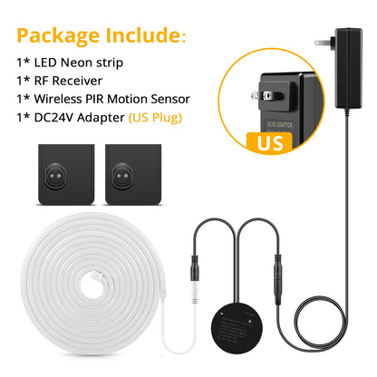 Two PIR Motion Sensor Switch 24V Neon LED Strip Light