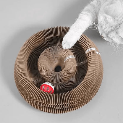 Foldable Cat Scratcher with Bell & Catnip - Multi-Level