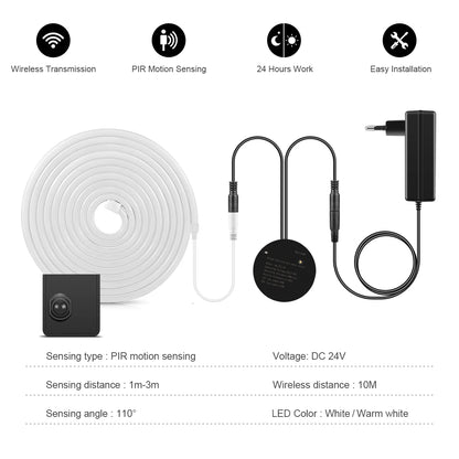 Two PIR Motion Sensor Switch 24V Neon LED Strip Light