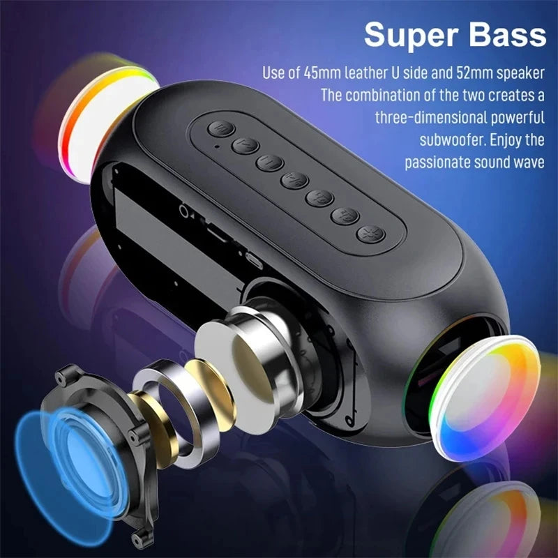 Alarm Clock Radio FM Bluetooth Speaker Portable