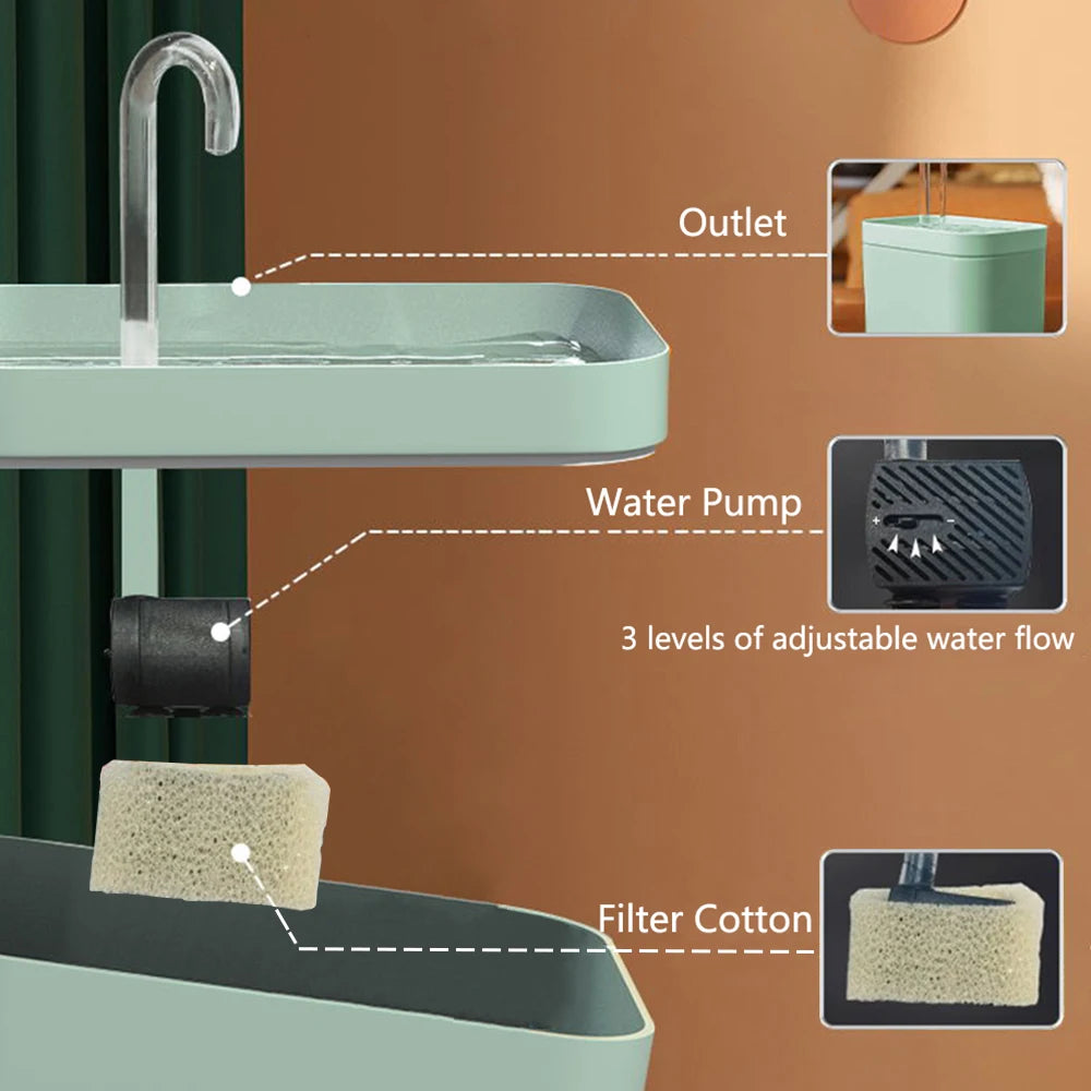 Ultra-Quiet Cat Water Fountain Filter Smart Automatic