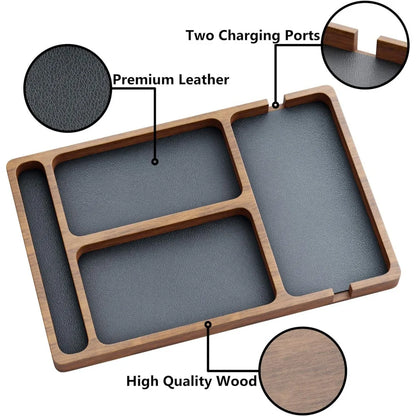 Wooden Office Desktop Storage Box with Solid Wood