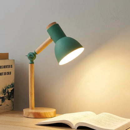 Creative Nordic Table Lamp Wooden Art LED Turn