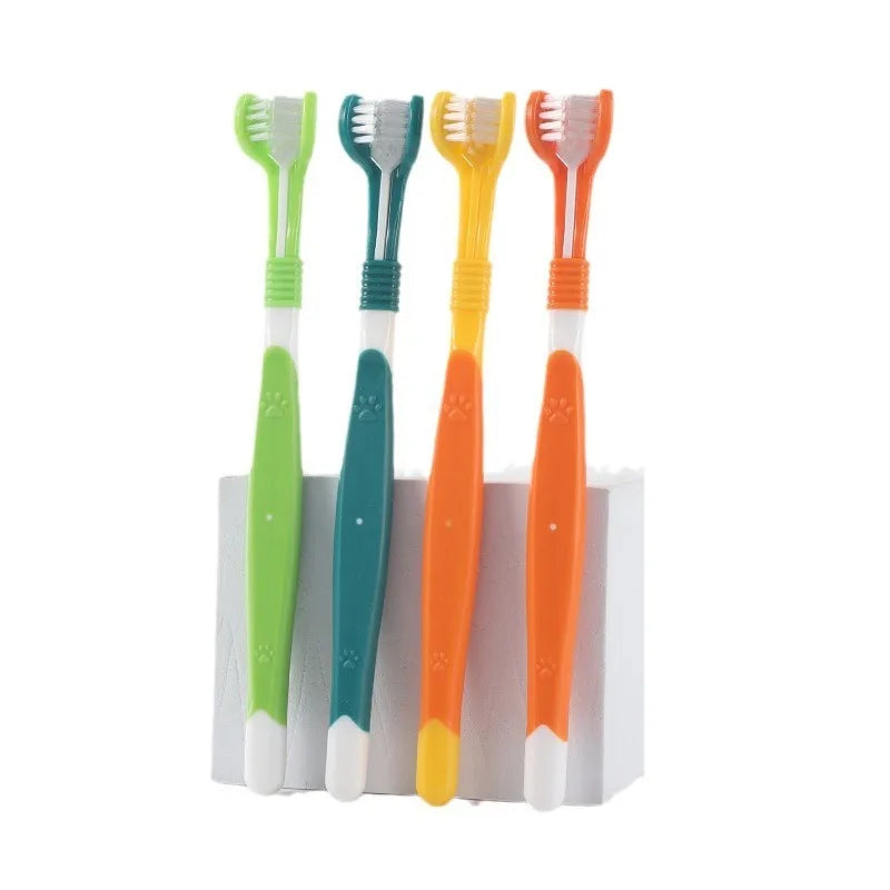 3-Sided Pet Toothbrush Dog Plastic Toothbrush Removing