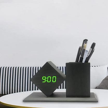 Creative Wooden Clock LED Smart Home Desk