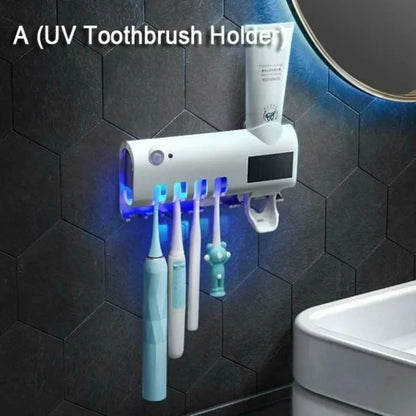Bathroom Shower Storage Solar Energy UV Light Toothbrush