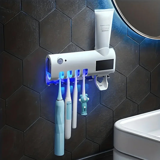 Bathroom Shower Storage Solar Energy UV Light Toothbrush