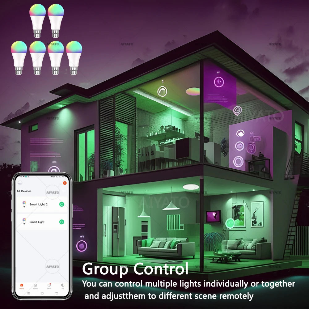 Tuya Smart WiFi LED Light Bulbs Alexa LED Lamp RGB Smart