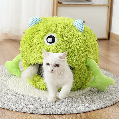 Cat Bed House Dog Kennel Cute Monster Cartoon Warm