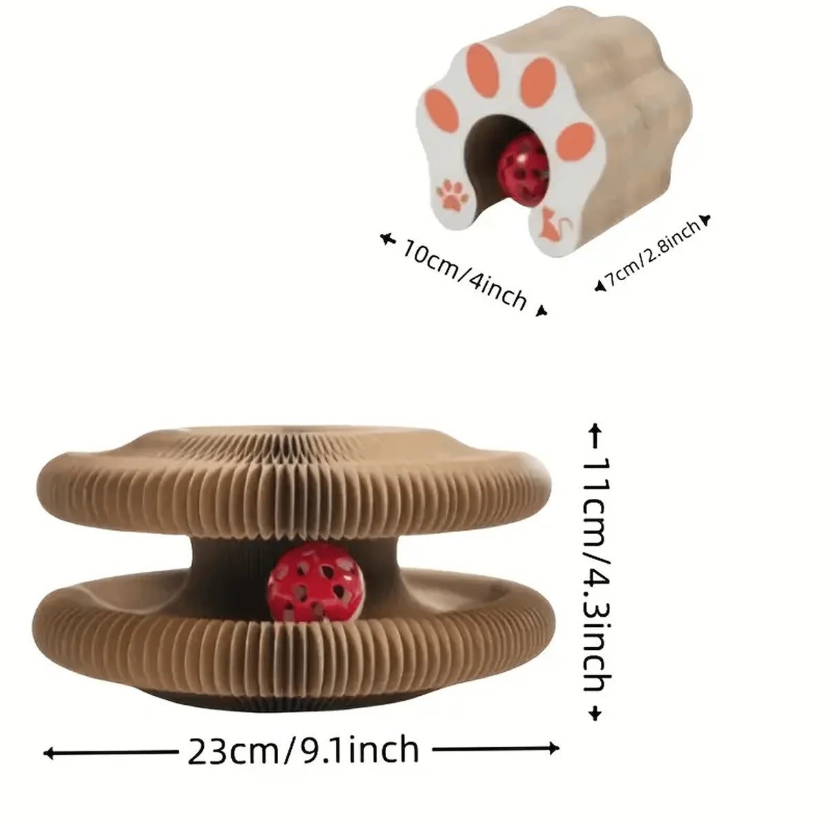 Foldable Cat Scratcher with Bell & Catnip - Multi-Level
