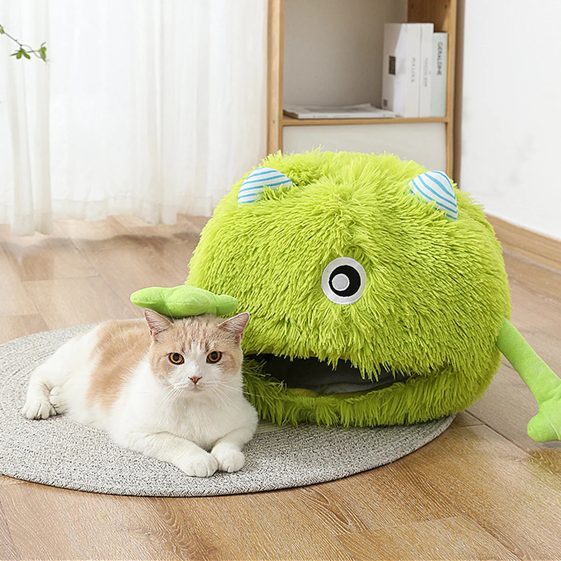 Cat Bed House Dog Kennel Cute Monster Cartoon Warm