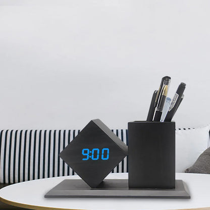 Creative Wooden Clock LED Smart Home Desk